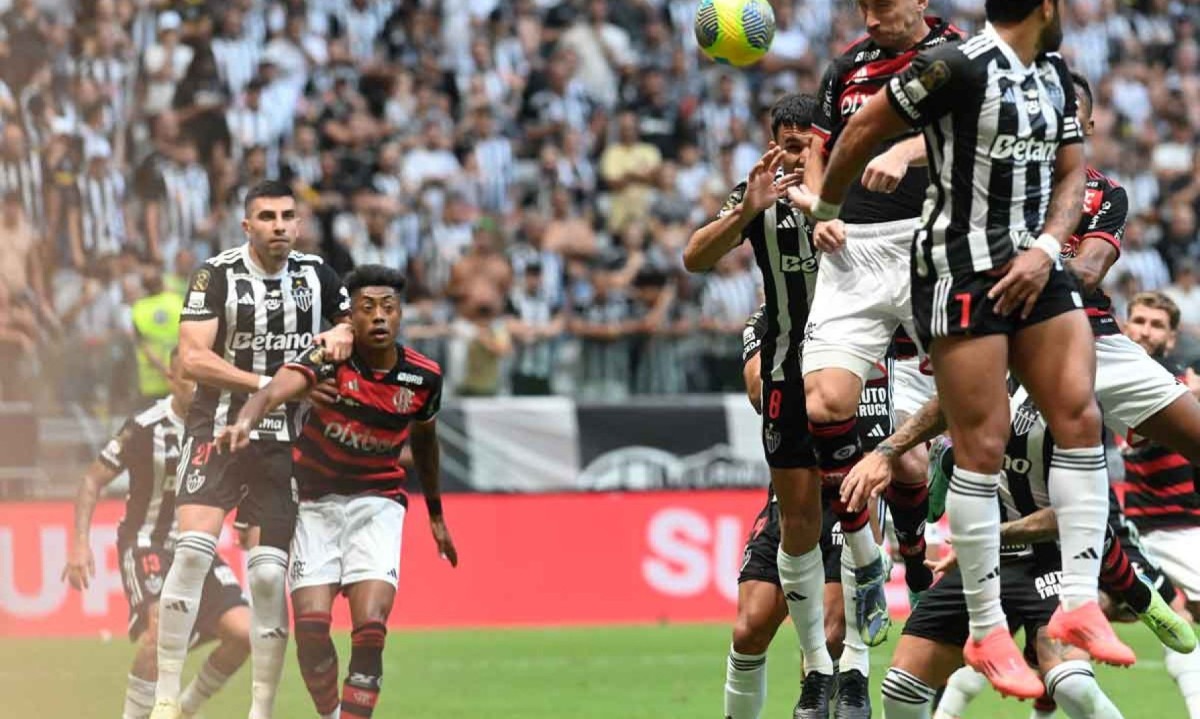 Após levar 3 a 0 para o Flamengo no Maracanã, no jogo de ida da final da Copa do Brasil do ano passado, Atlético não teve forças para inverter o placar na Arena MRV
 -  (crédito: Leandro Couri/EM/D.A.Press – 10/11/24)